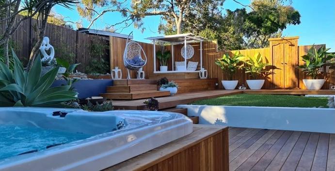 Garden Oasis - Above Ground Spa Finished with Timber Cladding